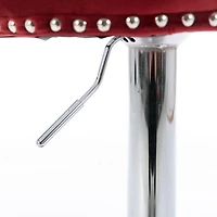 Simplie Fun Adjustable Swivel Barstools Set in Wine Red