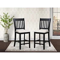 Streamdale Rustic Counter Height Dining Chairs with Foot Support