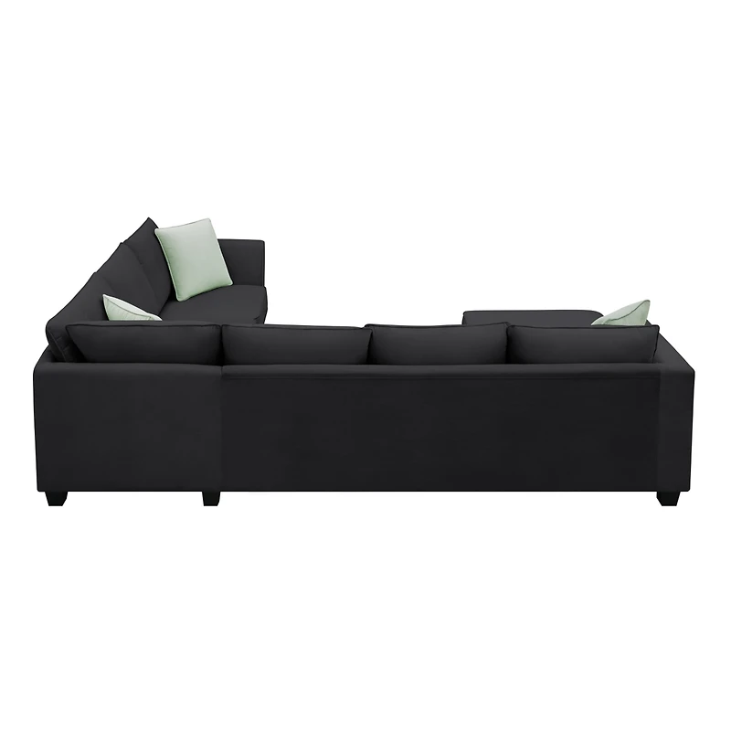 Streamdale Furniture 7-Seat L-Shape Modular Sectional Sofa Set with Ottoman
