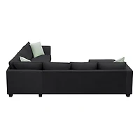 Streamdale Furniture 7-Seat L-Shape Modular Sectional Sofa Set with Ottoman