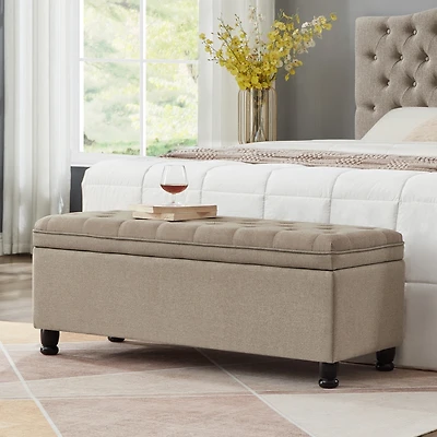 Streamdale Linen Storage Bench with Wooden Legs