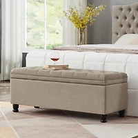 Streamdale Linen Storage Bench with Wooden Legs