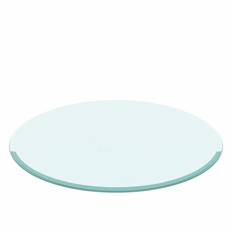 Streamdale Furniture 30" Inch Round Tempered Glass Table Top Clear Glass 2/5 Inch Thick Beveled Polished Edge