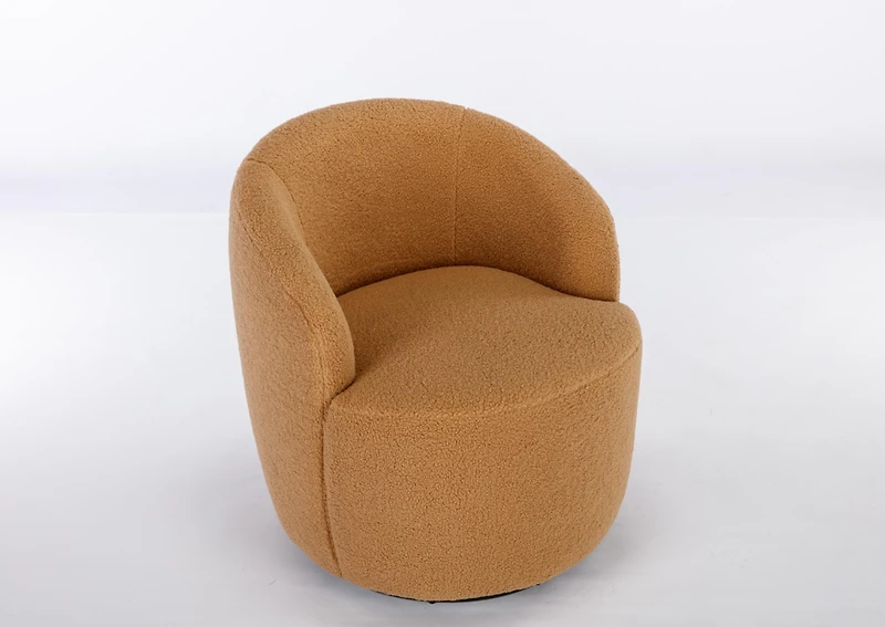 Streamdale Khaki Teddy Fabric Accent Barrel Chair