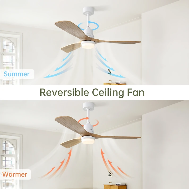 Streamdale 52" Ceiling Fan with Led Light & Remote