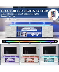 Streamdale Furniture Gray 70 Inch Tv Stand with Led Gaming Console