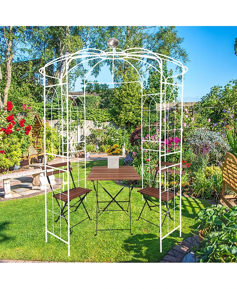 Streamdale White Birdcage Shape Wedding Pergola - 81.3" X 114.2"