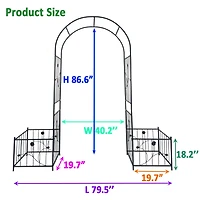 Streamdale Furniture Metal Garden Arch with Plant Stands for Climbing Plants