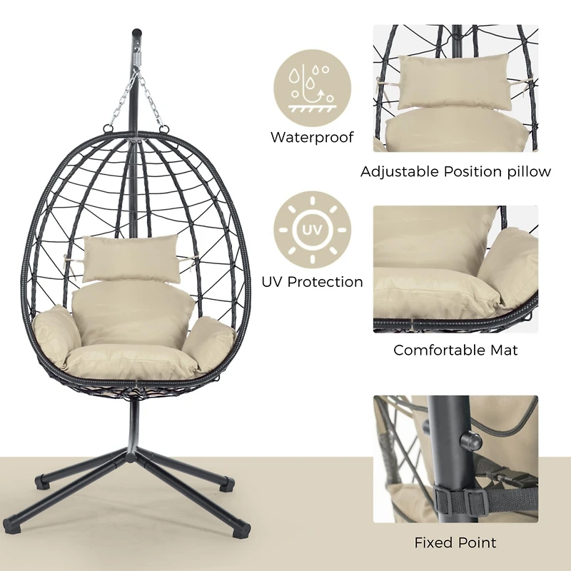 Streamdale Egg Chair with Stand for Indoor and Outdoor Use