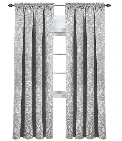 Kate Aurora Royal Living 2 Piece Curtain Panels - 63 in. Long Ivory