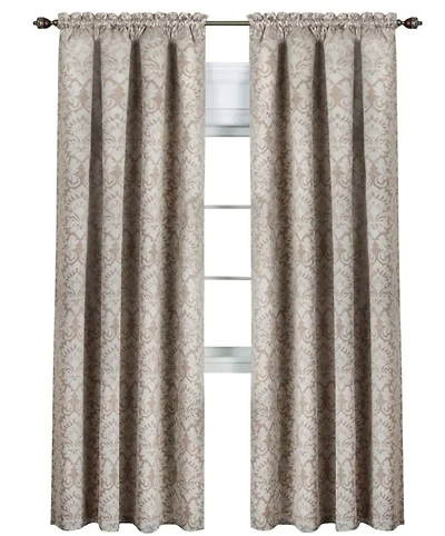 Kate Aurora Royal Living 2 Piece Curtain Panels - 63 in. Long Ivory
