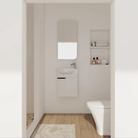 Streamdale Soft Close Doors Bathroom Vanity With Sink, 16 Inch For Small Bathroom