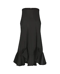 Women's Crepe Sleeveless Ruffle Hem Mini Dress