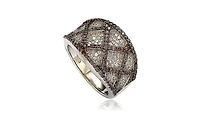 Suzy Levian New York Suzy Levian Sterling Silver Cubic Zirconia Woven Ring