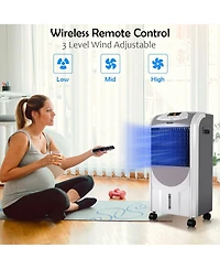 Portable Air Cooler Fan & Heater Humidifier with Washable Filter Remote Control