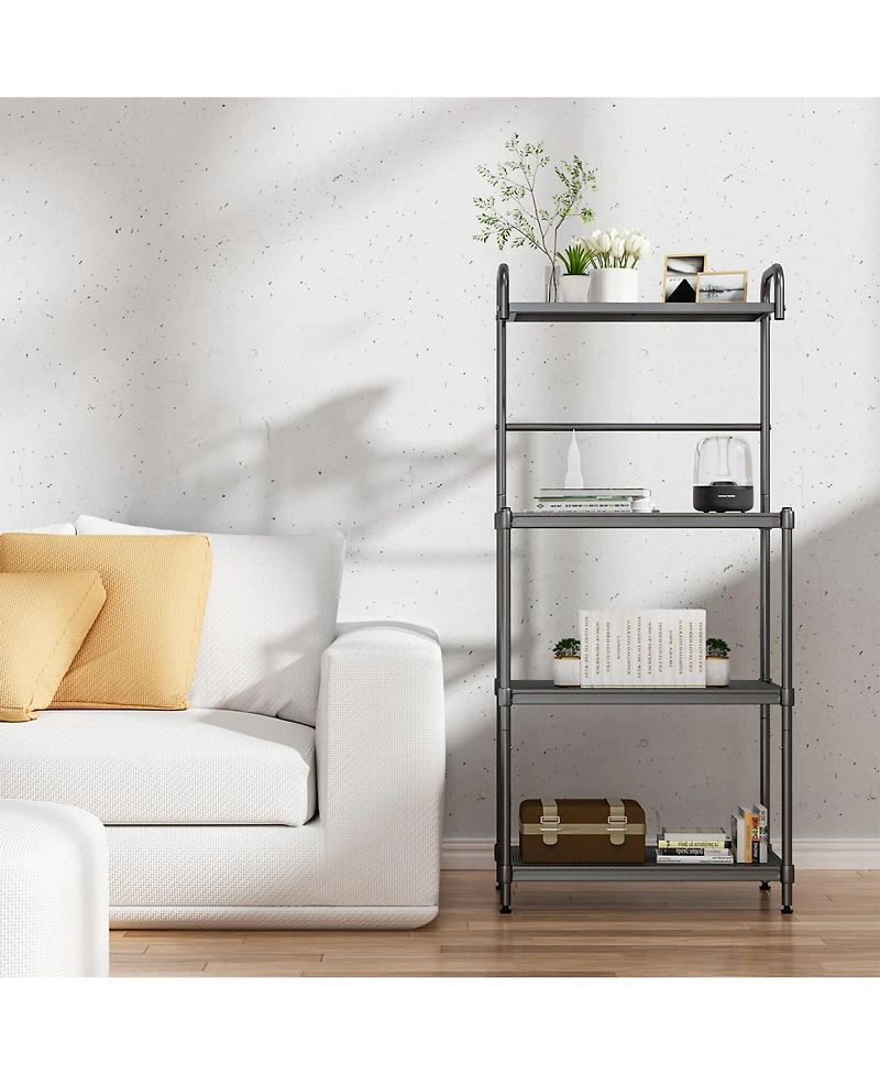 Sugift 4-Tier Kitchen Microwave Storage Rack with Metal Shelves