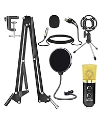 5Core Recording Microphone Podcast Bundle Professional Condenser Cardioid Mic Kit w Boom Arm - Rm 7 Bg