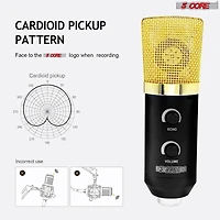 5Core Recording Microphone Podcast Bundle Professional Condenser Cardioid Mic Kit w Boom Arm - Rm 7 Bg