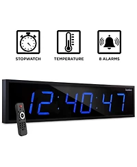 Ivation Large Digital Clock, 72" Led Wall Clock with Alarms, Timer & More