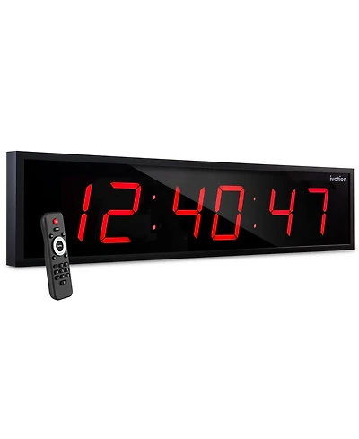 Ivation Large Digital Clock, 72" Led Wall Clock with Alarms, Timer & More