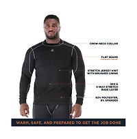 RefrigiWear Men's Heavyweight Stretch Knit Mid-Layer Top