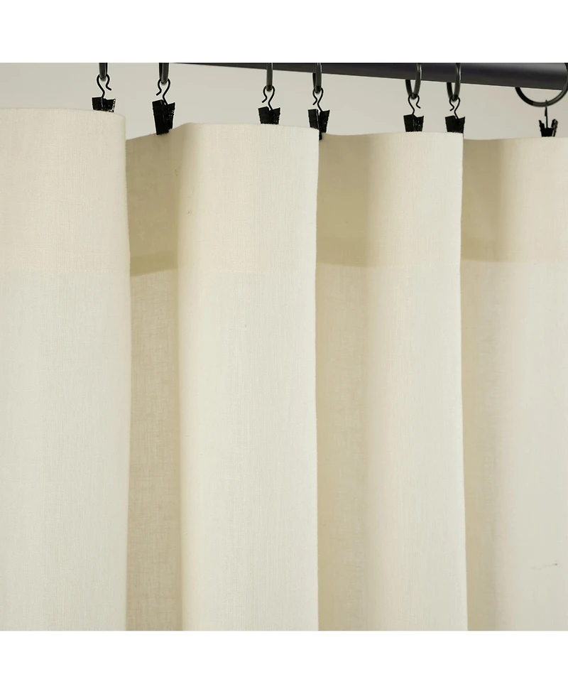 Lush Decor Belgian Flax Prewashed Linen Rich Cotton Blend Window Curtain Panel