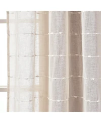 Lush Decor Farmhouse Textured Grommet Sheer Window Curtain Panels
