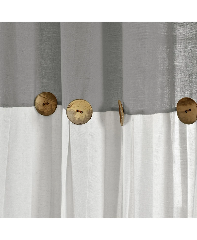 Lush Decor Linen Button Window Curtain Panels