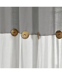 Lush Decor Linen Button Window Curtain Panels