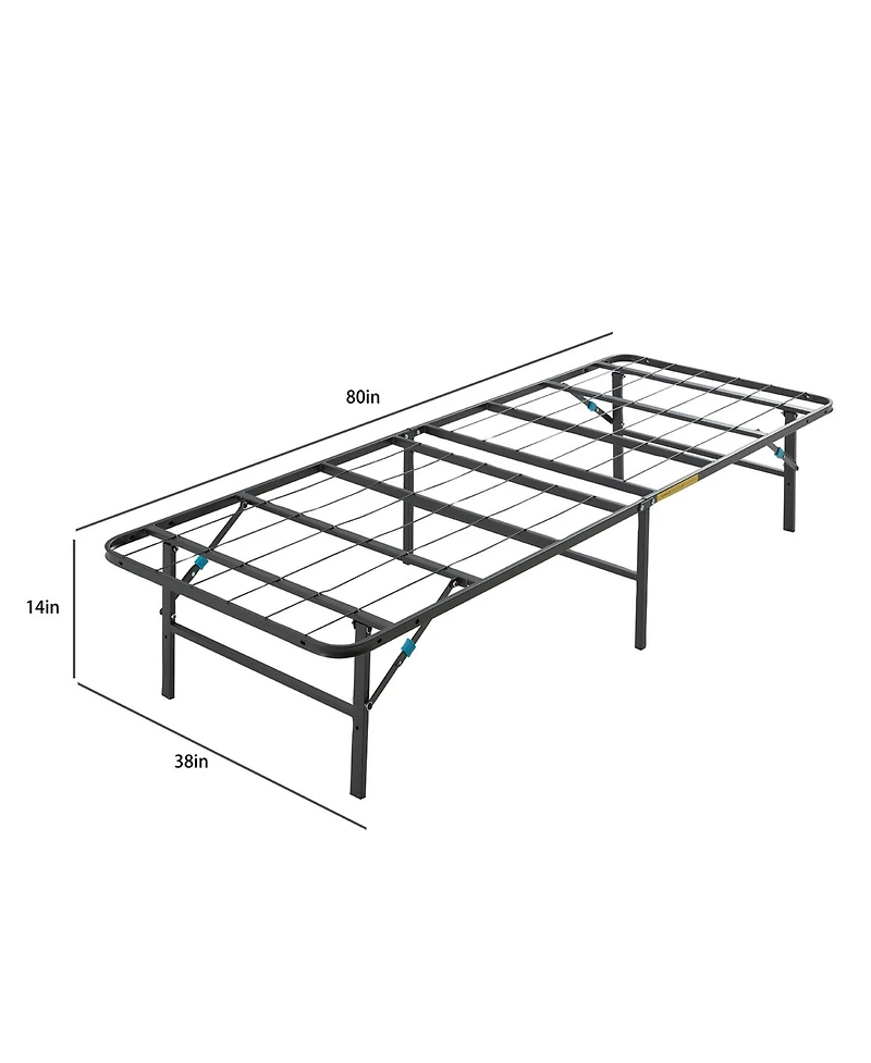 14" Adjustable Foldable Steel Bed Frame