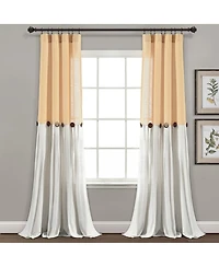 Lush Decor Linen Button Window Curtain Panels