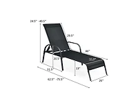 Slickblue Adjustable Patio Chaise Folding Lounge Chair with Backrest