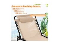 Slickblue Foldable Recline Lounge Chair with Adjustable Backrest and Footrest