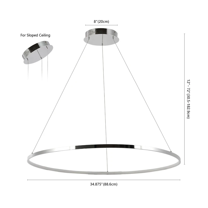 Jonathan Y Brice Modern Contemporary Iron Integrated Led Pendant