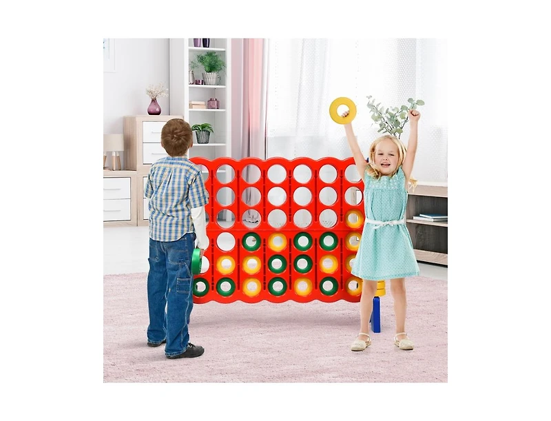 Slickblue Jumbo 4-to-Score Giant Game Set with 42 Jumbo Rings and Quick-Release Slider