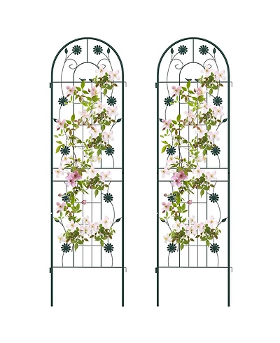 Slickblue 2 Pack 71 x 20 Inch Metal Garden Trellis Rustproof Plant Support for Climbing Plants