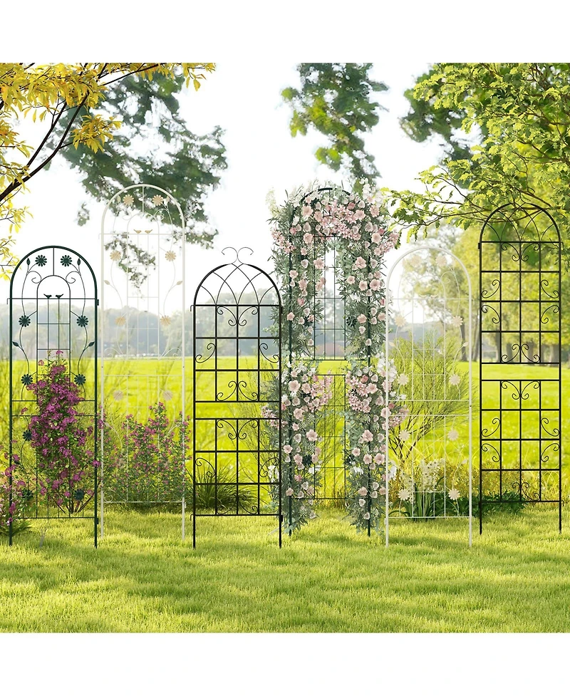 Slickblue 2 Pack 86.5 x 20 Inches Metal Garden Trellis for Climbing Plants