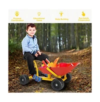 Slickblue 8" Heavy Duty Kids Ride-on Sand Dumper w/ 4 Wheels