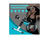 Slickblue Folding Under Desk Indoor Pedal Exercise Bike for Arms Legs