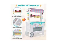 Slickblue Kid's Ice Cream Cart Playset with Display Rack and Accessories