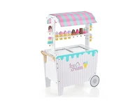 Slickblue Kid's Ice Cream Cart Playset with Display Rack and Accessories