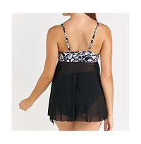 Calypsa Plus Size Calysa 3in1 Adjustable Strap Tankini Swim Top