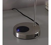 Streamdale 20-Inch Shelby Modern Craft Table Lamp with Usb Charging Station