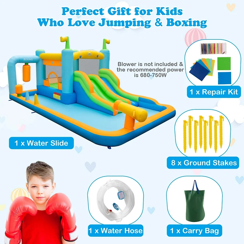 Inflatable Water Slide Giant Kids Bounce House Park Splash Pool without Blower
