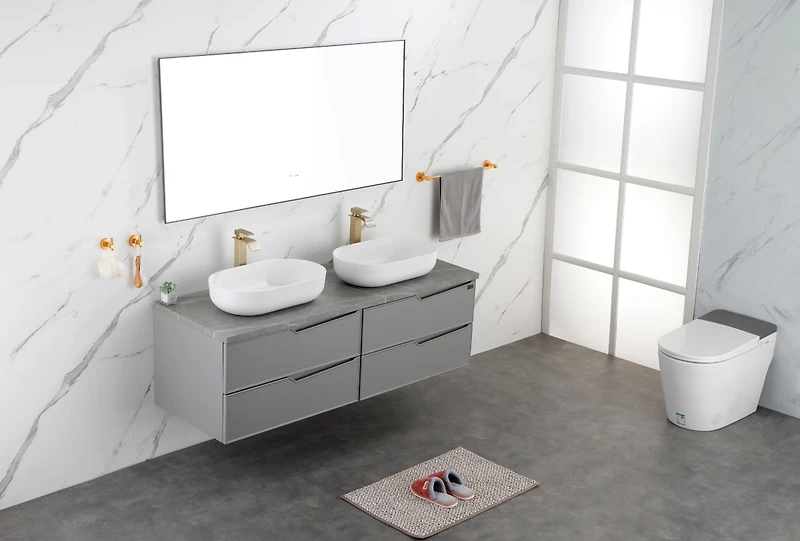 Streamdale Modern Oval White Vessel Bathroom Sink 24x14x5.5"