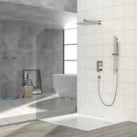 Brushed Nickel Wall Mounted Rain Shower System