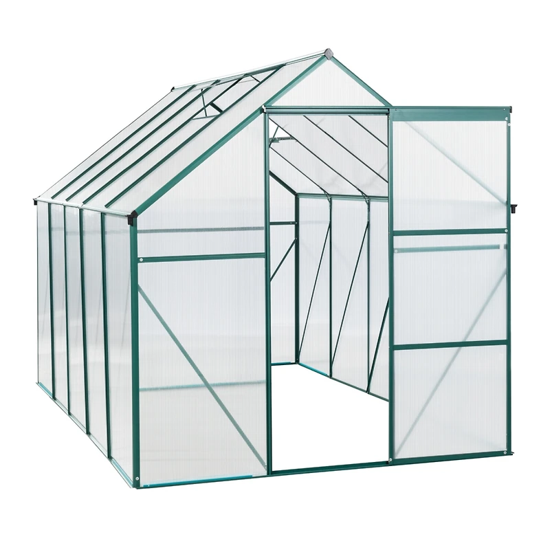 Streamdale Polycarbonate Greenhouse with Raised Base and Anchor