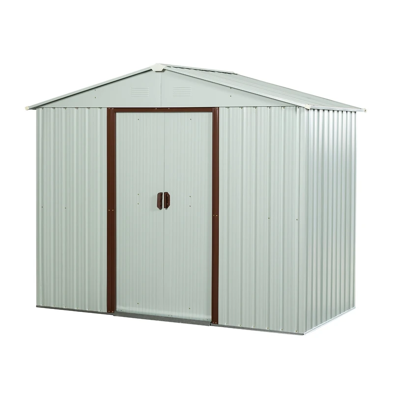 Streamdale Furniture 8FT X 4FT Outdoor Metal Storage Shed White Yx48