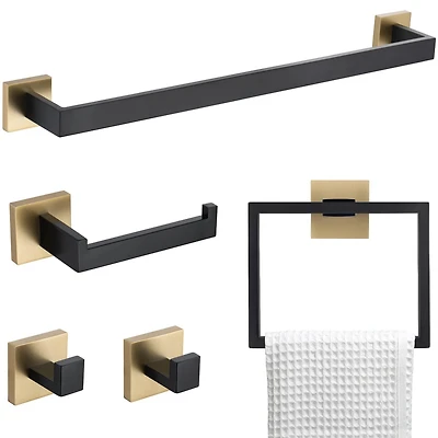 Streamdale 5-Piece Bathroom Accessory Set, Wall-Mount Stainless Steel