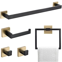 Streamdale 5-Piece Bathroom Accessory Set, Wall-Mount Stainless Steel